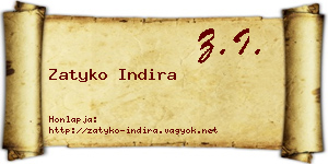 Zatyko Indira névjegykártya